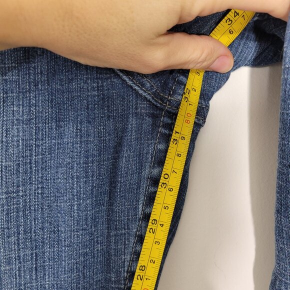 Riders by Lee Women's Blue Slimming Mid Rise Boot Cut Denim Classic Jeans Sz 12 - Picture 12 of 14